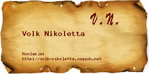 Volk Nikoletta névjegykártya